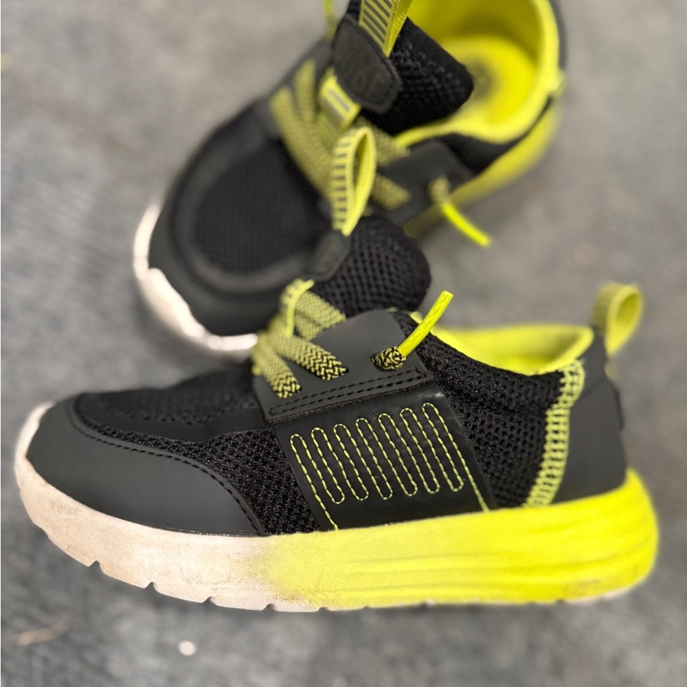 Stylish Black and Yellow Kids Sneakers